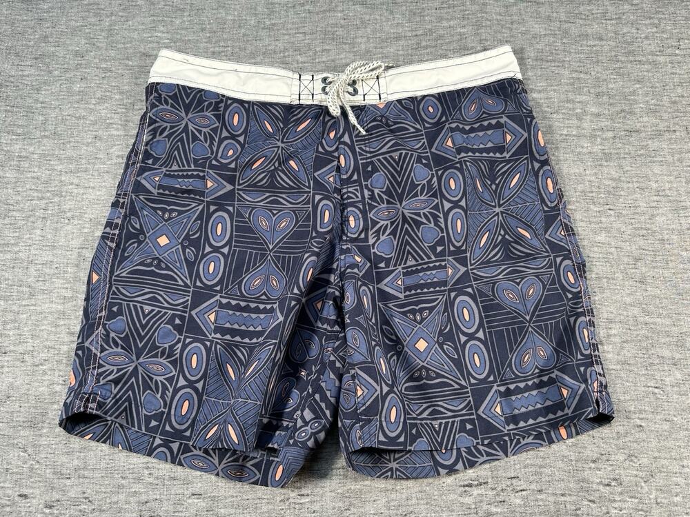 Reyn Spooner Boardshorts Mens 36 6" Blue Geometric Hawaiian Surf Swim Trunks